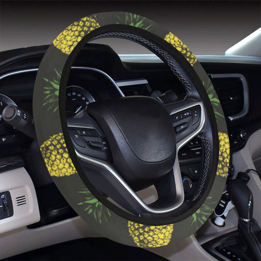 Gold Pineapple Steering Wheel Cover with Elastic Edge