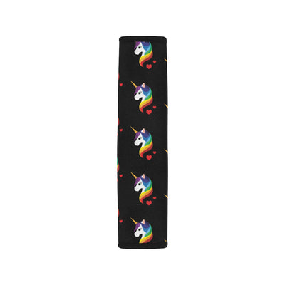 Rainbow Unicorn Pattern Print Design A03 Car Seat Belt Cover