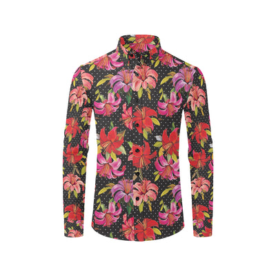 Lily Pattern Print Design LY012 Men's Long Sleeve Shirt