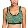 Camping Camper Pattern Print Design 05 Sports Bra