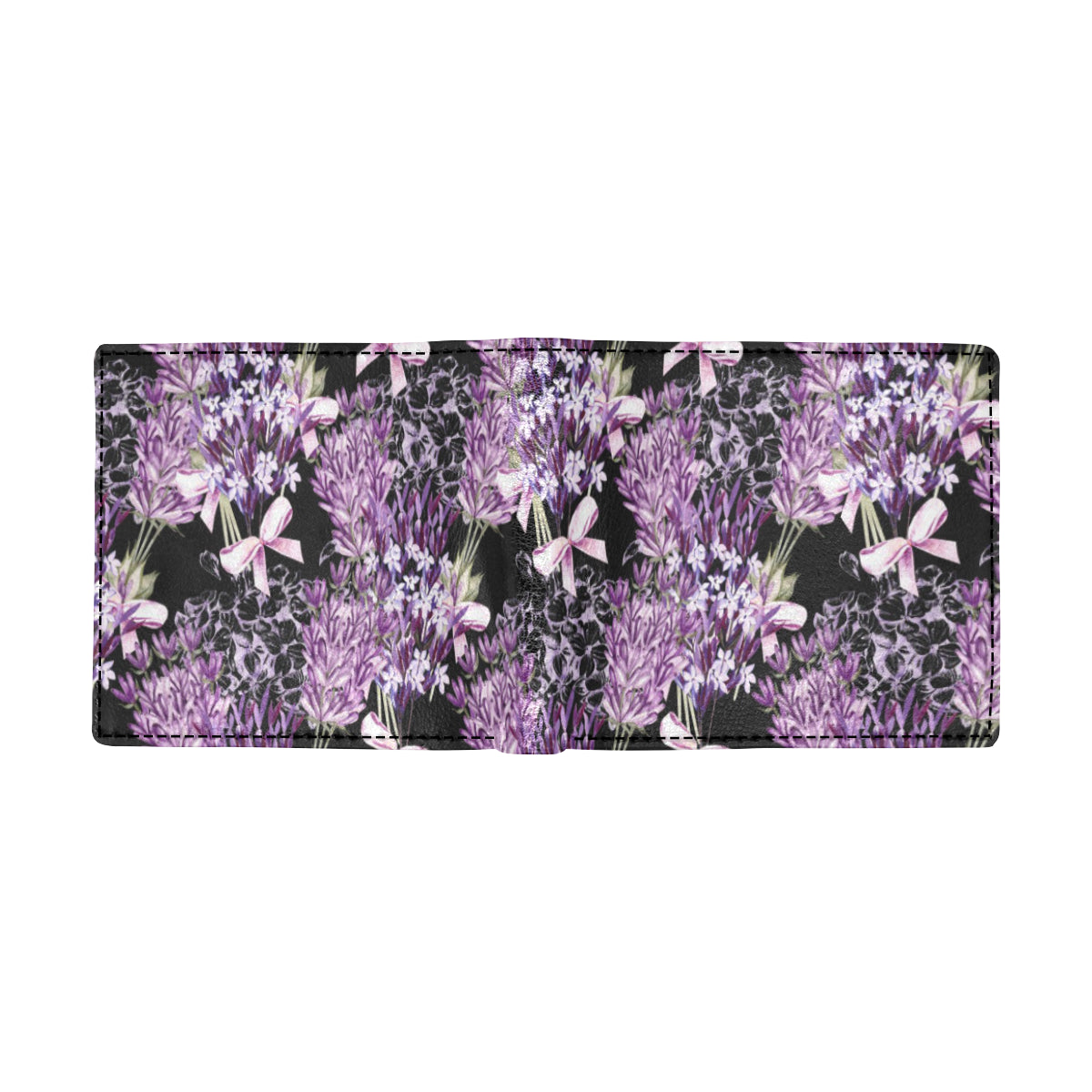 Lavender Pattern Print Design LV06 Men's ID Card Wallet