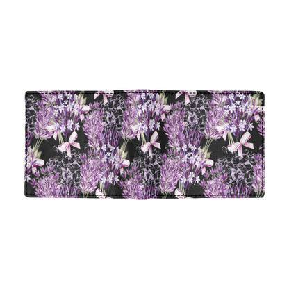 Lavender Pattern Print Design LV06 Men's ID Card Wallet