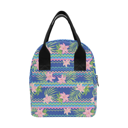 Lily Pattern Print Design LY015 Insulated Lunch Bag