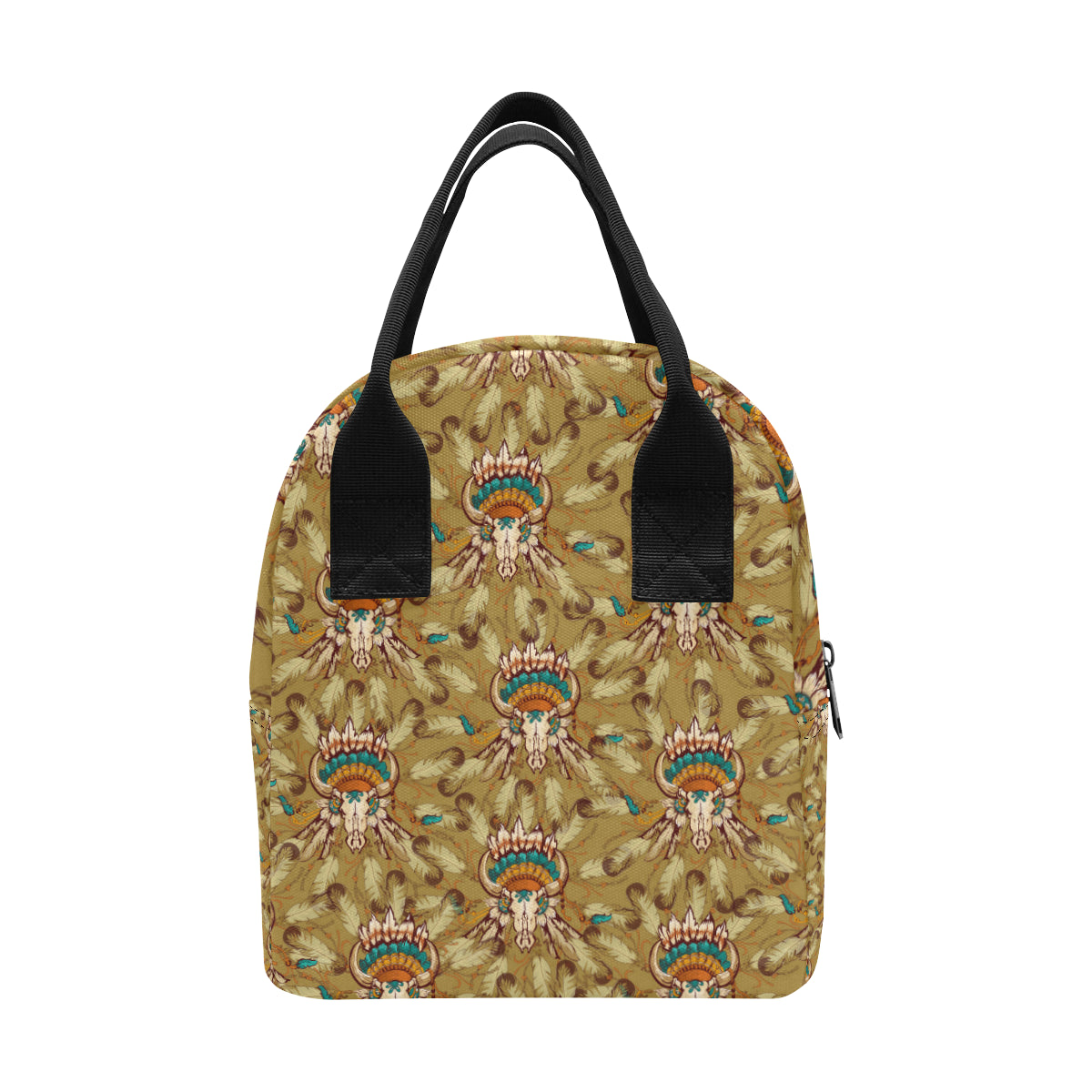 Native Indian Buffalo head Insulated Lunch Bag