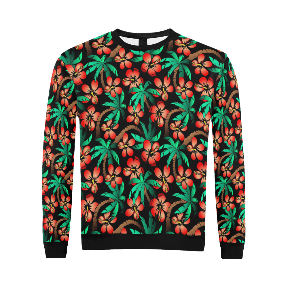 Hawaiian Themed Pattern Print Design H022 Men Long Sleeve Sweatshirt