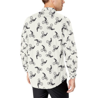 Mountain bike Pattern Print Design 01 Men's Long Sleeve Shirt