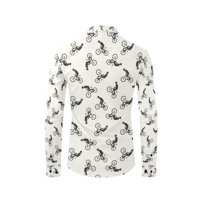 Mountain bike Pattern Print Design 01 Men's Long Sleeve Shirt