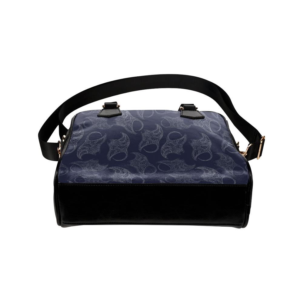 Manta Ray Pattern Print Design 01 Shoulder Handbag