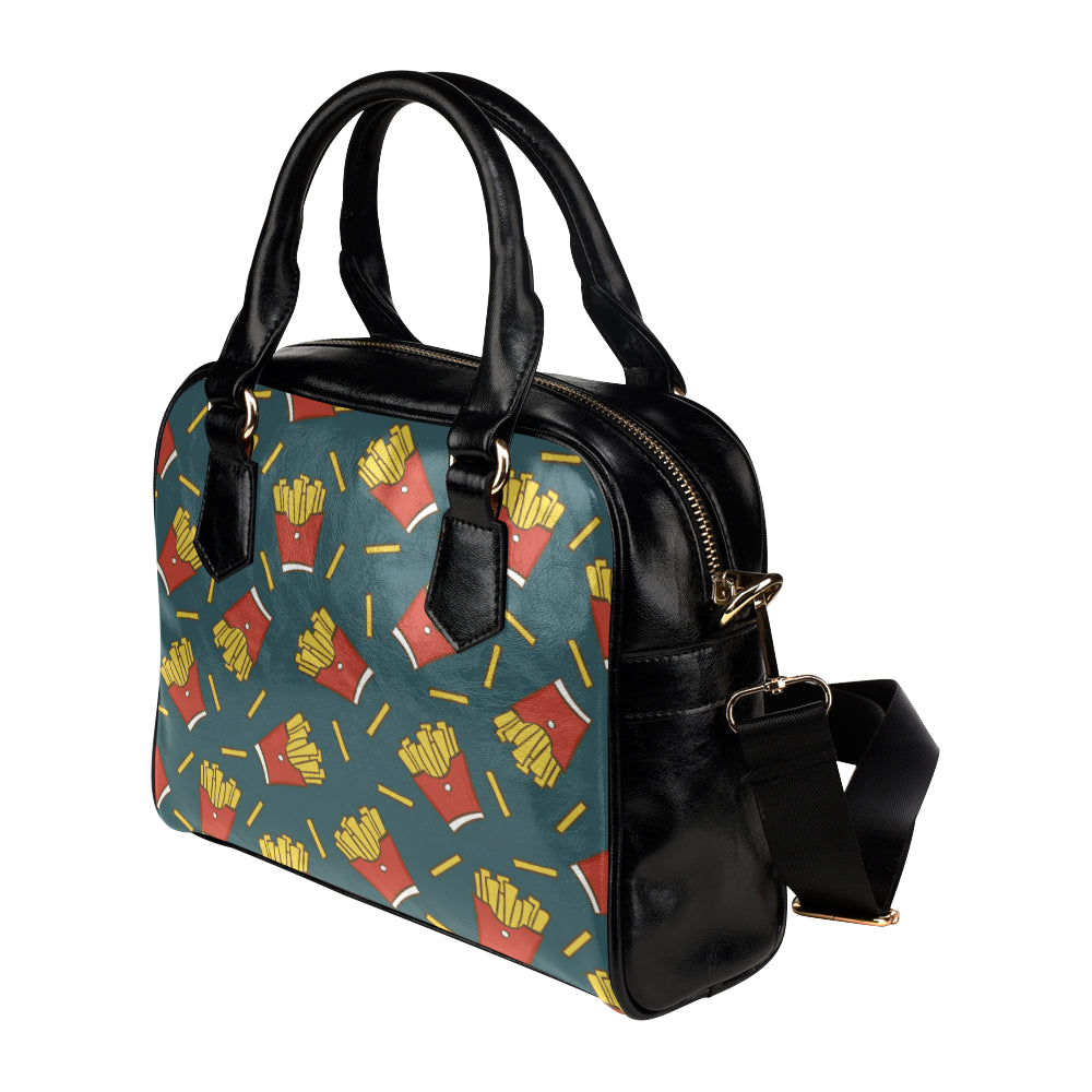 French Fried Pattern Print Design 04 Shoulder Handbag