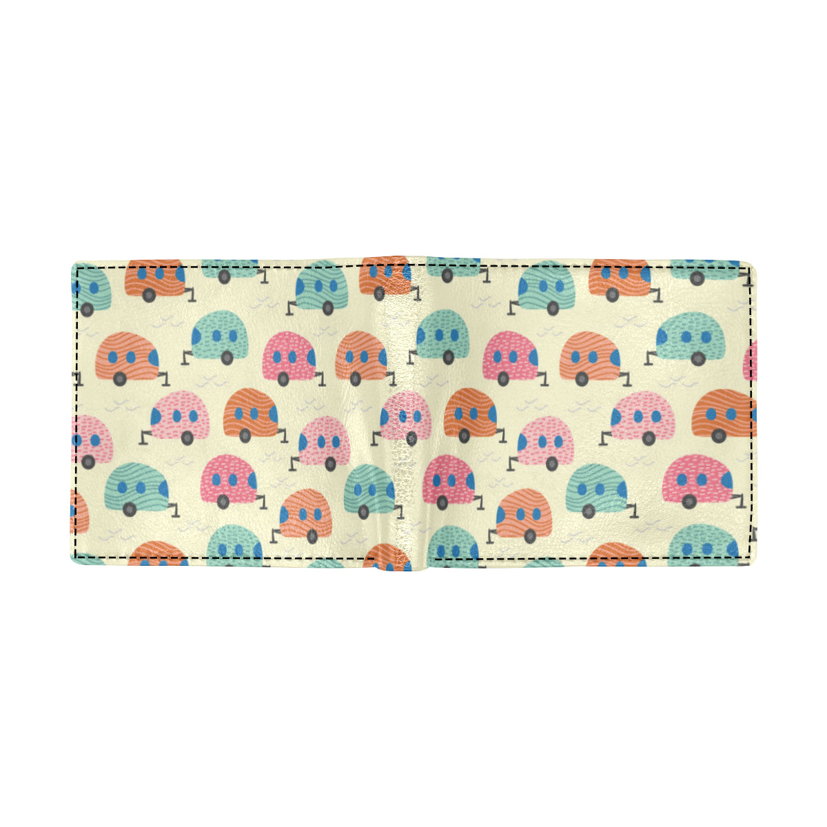 Camper Pattern Print Design 06 Men's ID Card Wallet
