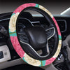 Summer Floral Pattern Print Design SF07 Steering Wheel Cover with Elastic Edge