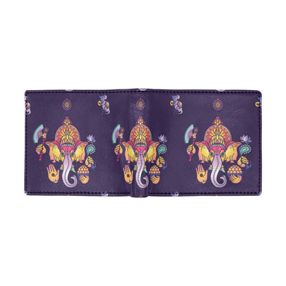 Ganesha Pattern Print Design 04 Men's ID Card Wallet