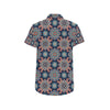 Bohemian Pattern Print Design 02 Men's Short Sleeve Button Up Shirt