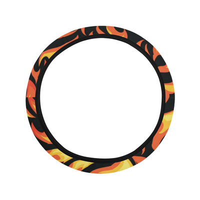 Flame Fire Design Pattern Steering Wheel Cover with Elastic Edge