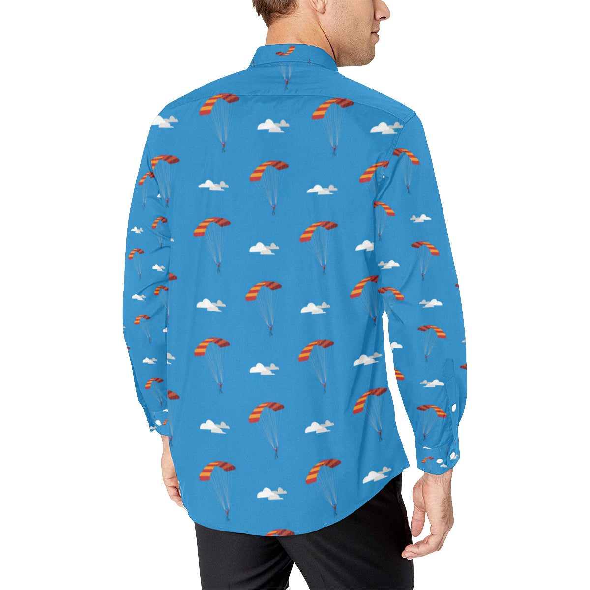 Skydiving Pattern Print Design 02 Men's Long Sleeve Shirt