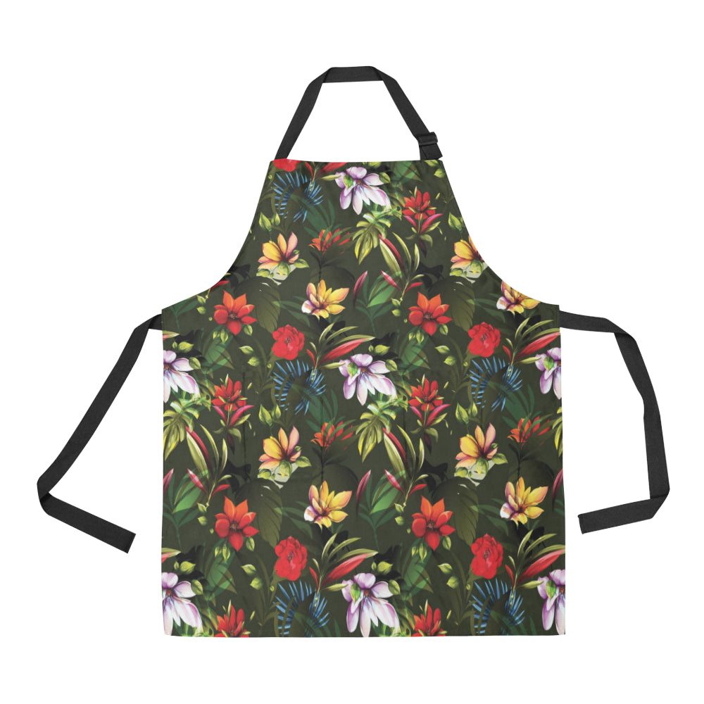 Magnolia Pattern Print Design 02 Apron with Pocket
