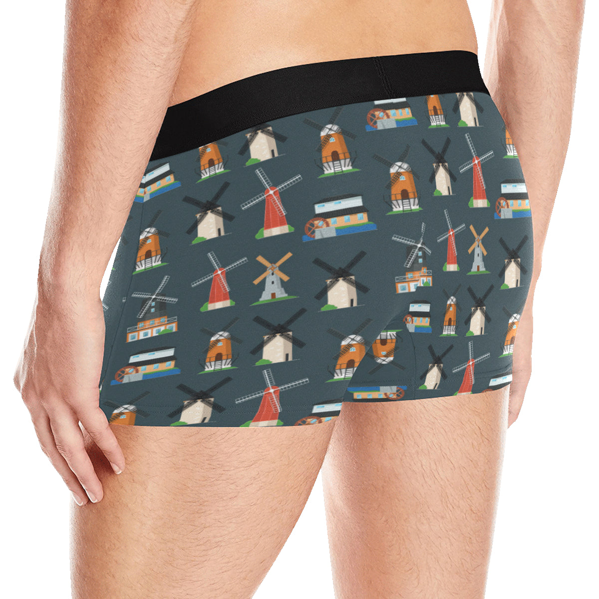 Windmill Pattern Print Design 04 Men's Boxer Briefs