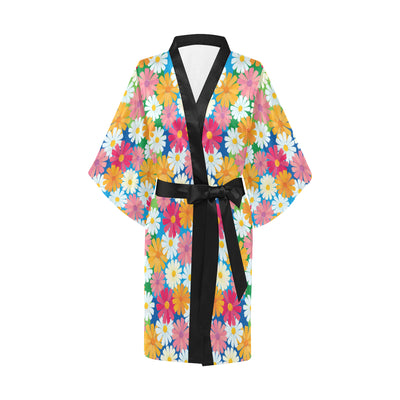 Daisy Pattern Print Design DS05 Women Kimono Robe