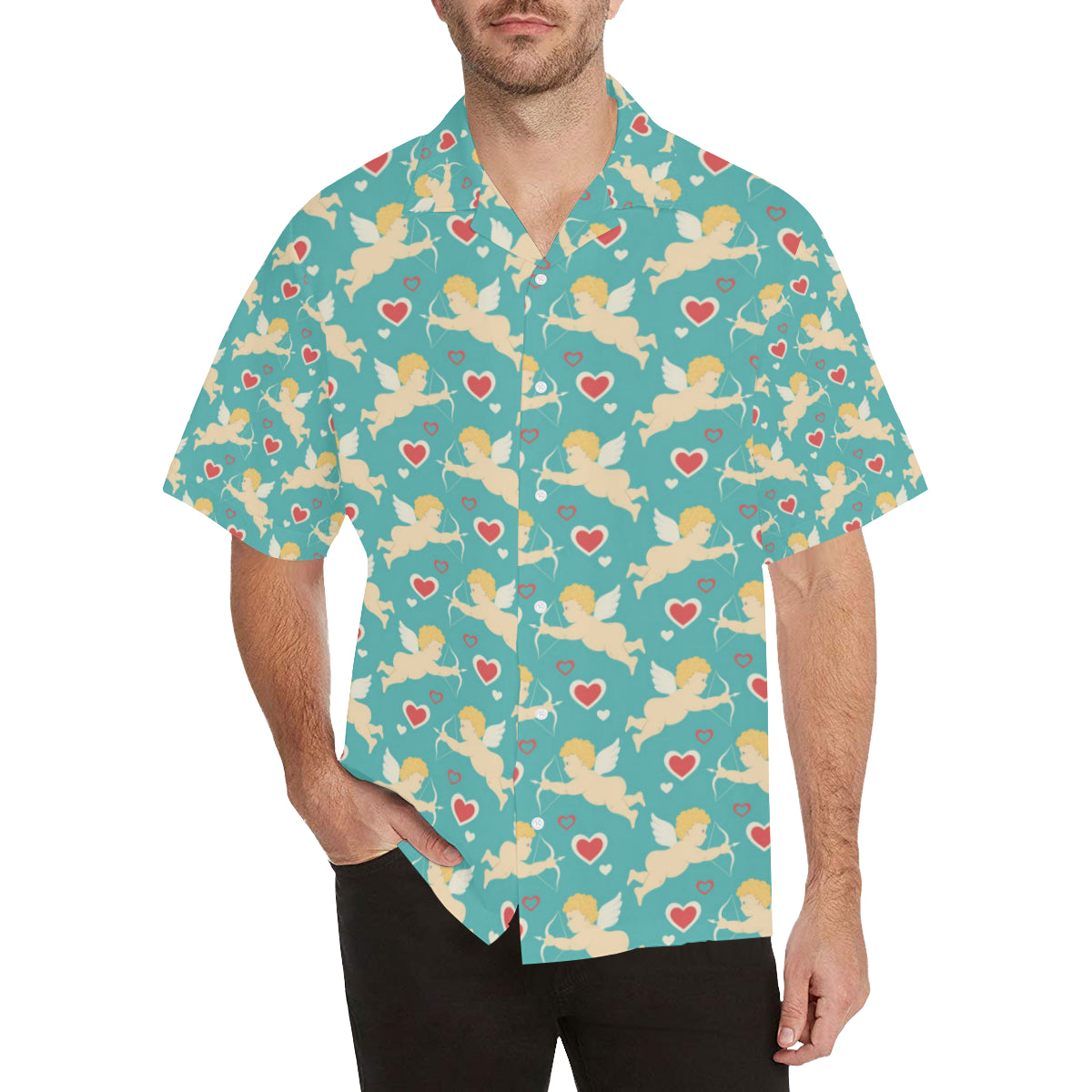 Cupid Pattern Print Design 01 Men's Hawaiian Shirt