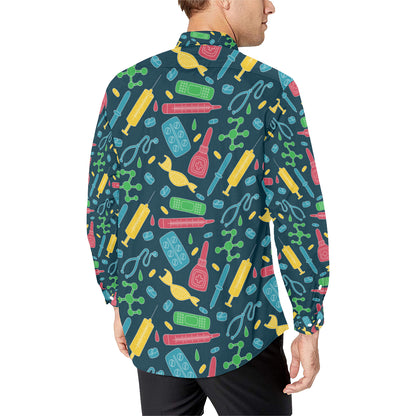 Phlebotomist Pattern Print Design A03 Men's Long Sleeve Shirt