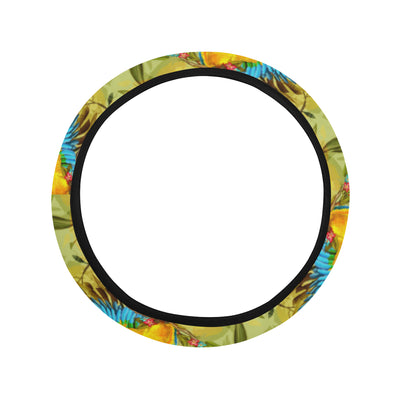 Parrot Pattern Print Design A02 Steering Wheel Cover with Elastic Edge