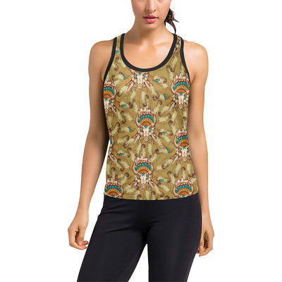 Native Indian Buffalo head Women's Racerback Tank Top