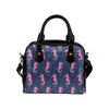 SeaHorse Pink Pattern Print Design 02 Shoulder Handbag