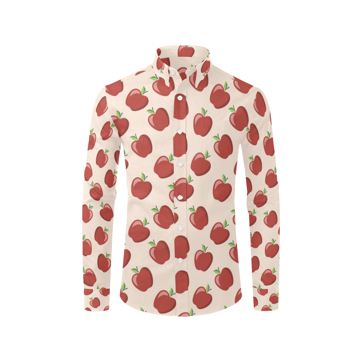 Apple Pattern Print Design AP01 Men's Long Sleeve Shirt