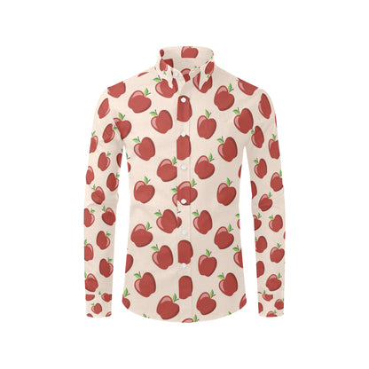 Apple Pattern Print Design AP01 Men's Long Sleeve Shirt
