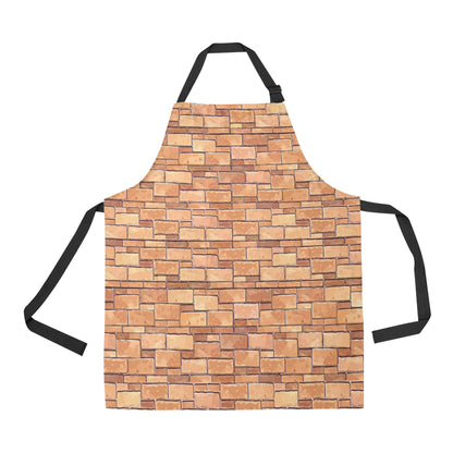 Brick Pattern Print Design 01 Apron with Pocket