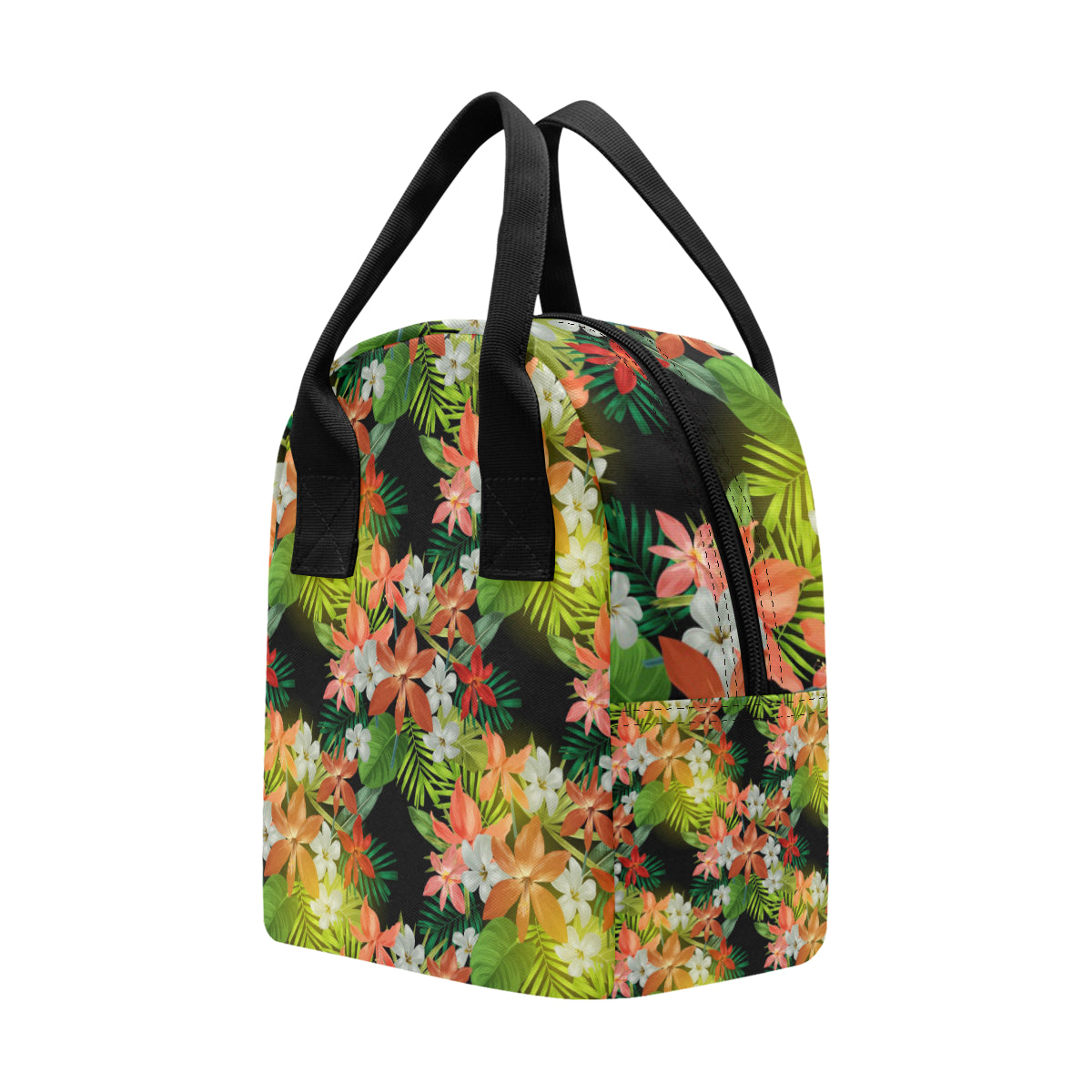 Amaryllis Pattern Print Design AL07 Insulated Lunch Bag