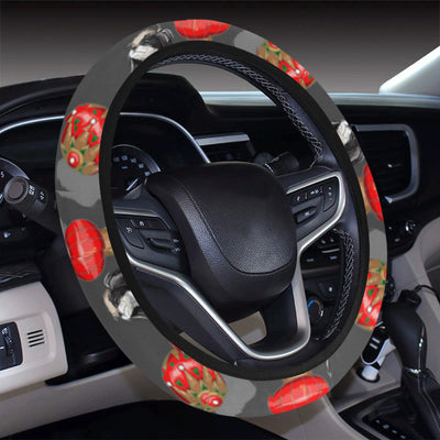 Japanese Chin Pattern Print Design 02 Steering Wheel Cover with Elastic Edge