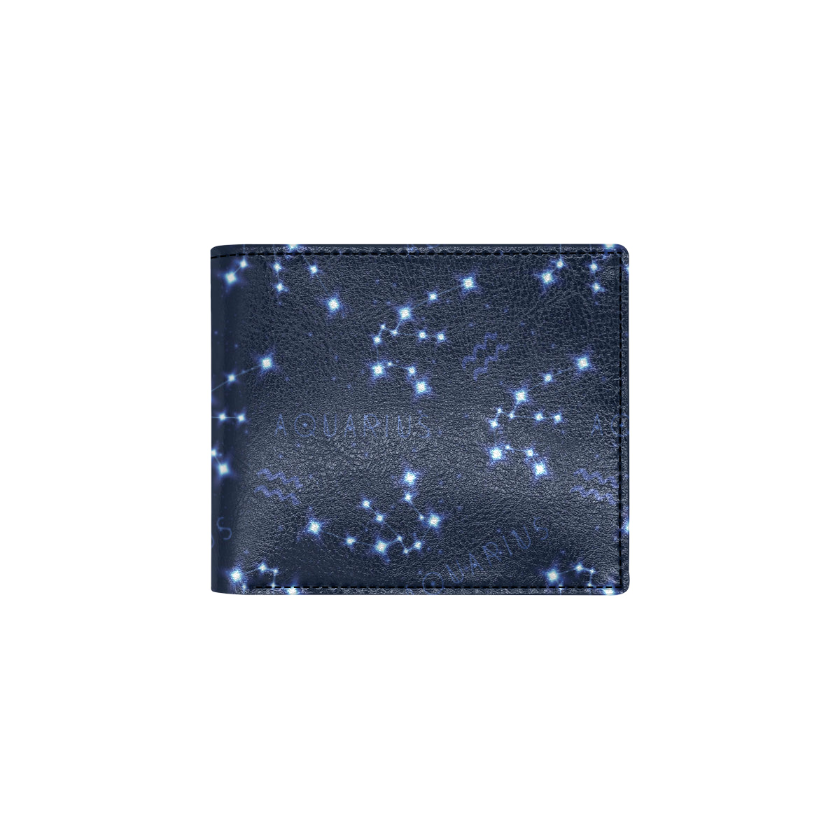 Aquarius Zodiac Pattern Print Design 02 Men's ID Card Wallet