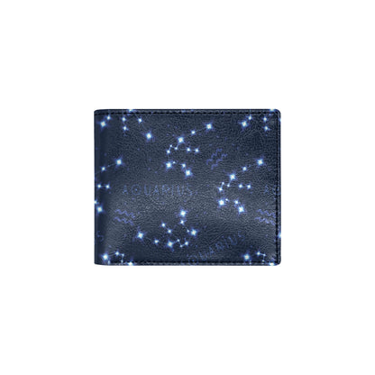 Aquarius Zodiac Pattern Print Design 02 Men's ID Card Wallet