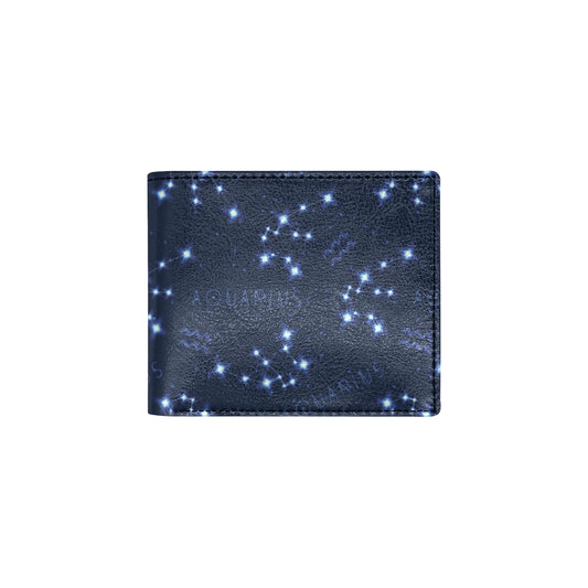 Aquarius Zodiac Pattern Print Design 02 Men's ID Card Wallet
