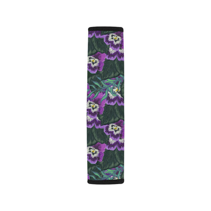 Pansy Pattern Print Design PS07 Car Seat Belt Cover