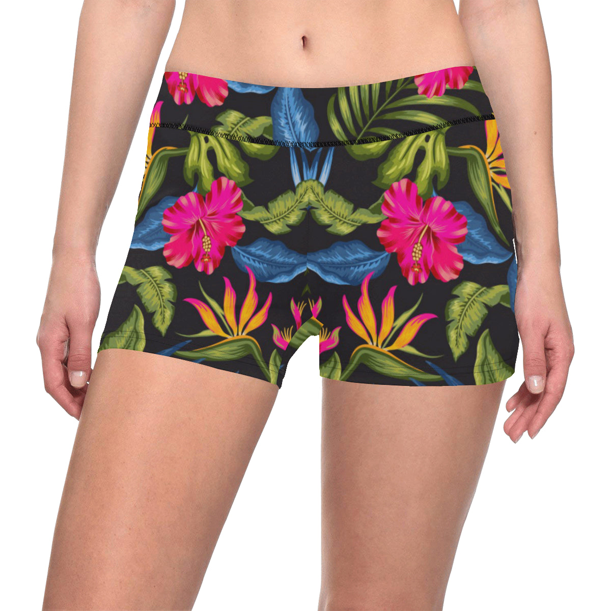 Bird Of Paradise Pattern Print Design BOP014 Yoga Shorts