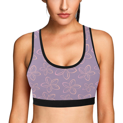 Plumeria Pattern Print Design A01 Sports Bra
