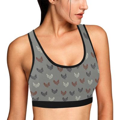 Chicken Pattern Print Design 01 Sports Bra