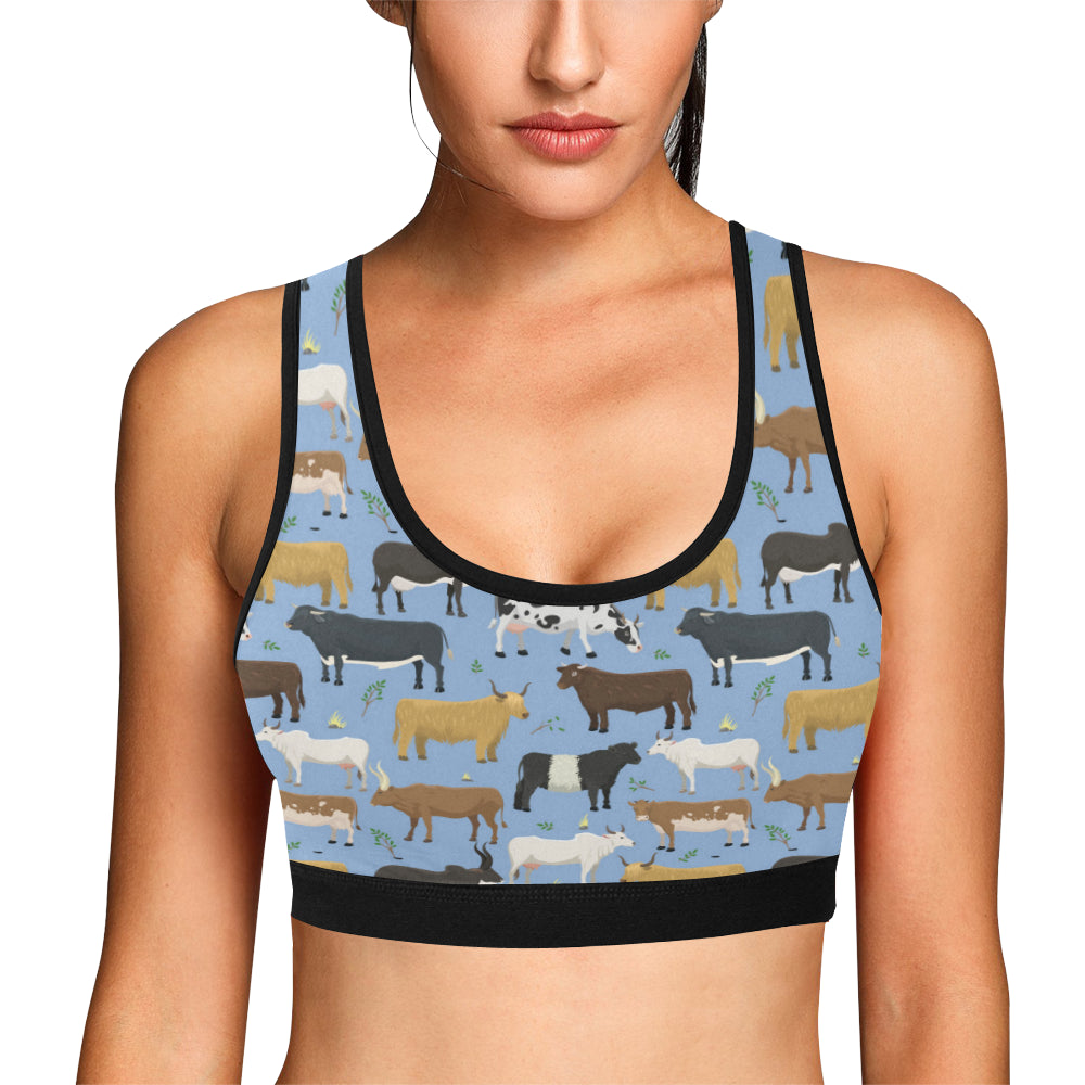 Cattle Pattern Print Design 02 Sports Bra