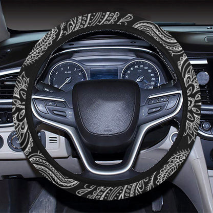 Paisley Pattern Print Design A04 Steering Wheel Cover with Elastic Edge