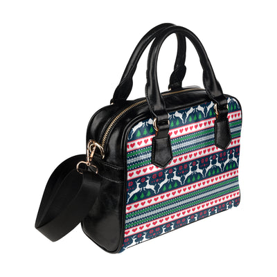 Reindeer Pattern Print Design 03 Shoulder Handbag