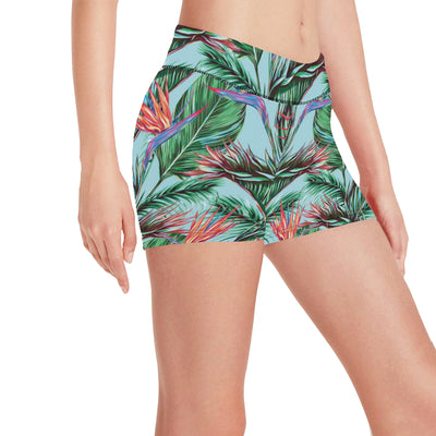 Bird Of Paradise Pattern Print Design BOP01 Yoga Shorts