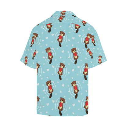 Sea Otter Cute Pattern Print Design 04 Men's Hawaiian Shirt