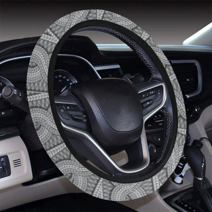 Cable Knit Pattern Print Design 01 Steering Wheel Cover with Elastic Edge