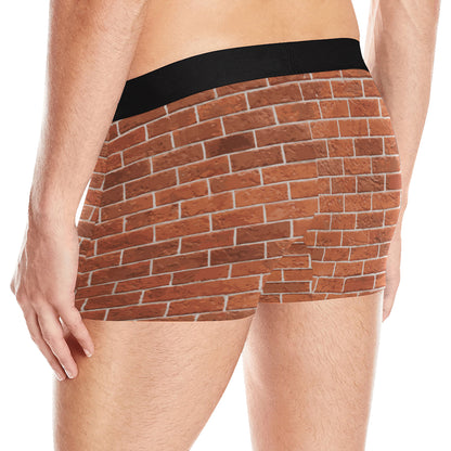 Brick Brown Pattern Print Design 02 Men's Boxer Briefs