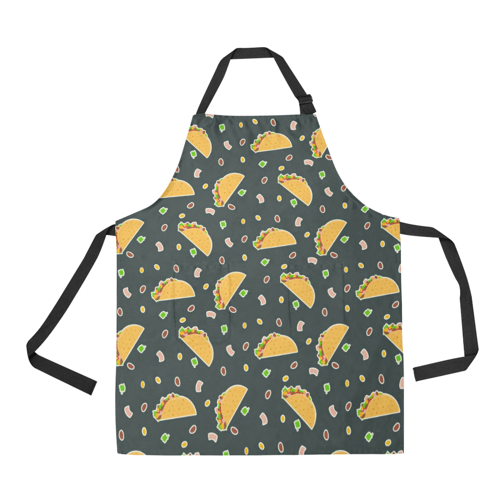 Taco Pattern Print Design TC02 Apron with Pocket