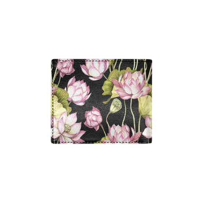 Water Lily Pattern Print Design WL06 Men's ID Card Wallet