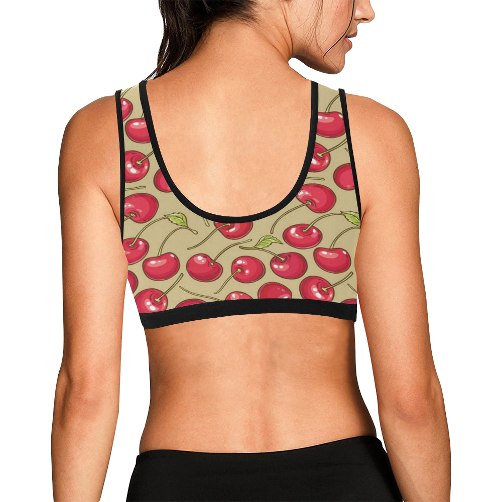 Cherry Pattern Print Design CH05 Sports Bra