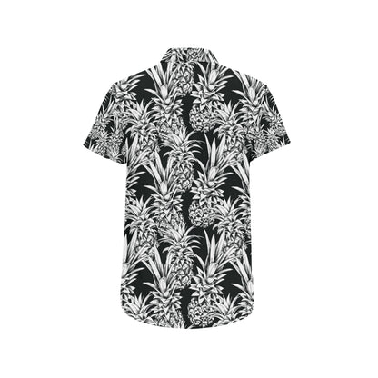 Pineapple Pattern Print Design PP08 Men's Short Sleeve Button Up Shirt